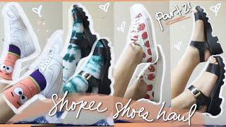 SHOPEE SHOES HAUL Part 2  Sneakers Chunky Sandals + Socks affordable 90s comfy