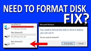 How To Fix Format The Disk in Drive Before You Can Use it  Windows 10 Drive