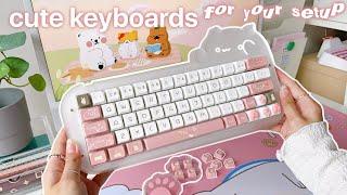  CUTE KEYBOARD + ACCESSORIES  UNBOXING  rgb effects + sound tests  bongo cat keyboard set 