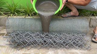 The best Cement DIY Pots at home Tips make Plant pots from Iron nets and Cement