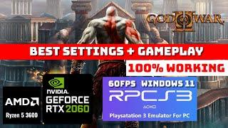 GOD OF WAR 2 RPCS3 Best Settings 2023  Ryzen 5 3600 + RTX 2060  60FPS  Full Playable  Latest