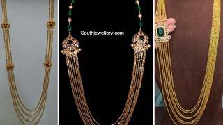 Latest Gold Long Step Chain Designs Collection 2023  Chandra haram Designs Step ChainsNew Models