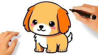 HOW TO DRAW A PUPPY DOG KAWAII EASY 