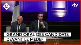 Législatives  grand oral des candidats devant le Medef - La Story - C à Vous - 20062024