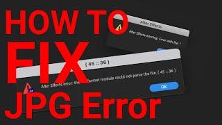 HOW TO FIX After Effects Error file format module could not parse the file.  45  36 