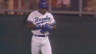 CWS@KC Bo Jackson singles in first big league at-bat