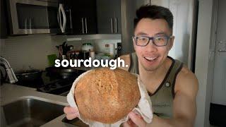 slow down recover and bake a simple no-knead sourdough bread with me  my burnout diaries