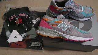 DTLR X NEW BALANCE 990 V3 MIAMI DRIVE SNEAKER UNBOXING + PALACE CLUCKING TEE PALS PAL HAT