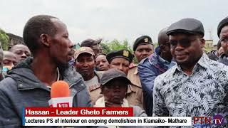 Angry Youths in Mathare lecture PS Raymond Omollo on ongoing demolish II Buda hiyo sio poa