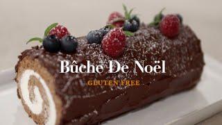 Gluten-Free Bûche de Noël Yule Log  Soft & Moist Chocolate Swiss Roll Cake  부쉬드노엘  글루텐프리 롤케이크️