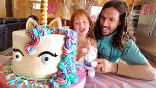 5 YEARS OLD  Unicorn Birthday Cake Hidden Presents Surprise Party inside an abandoned mansion