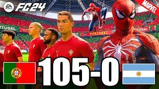 FIFA 24 - RONALDO MESSI SPIDER MAN ALL STARS PLAYS TOGETHER  PORTUGAL vs ARGENTINA