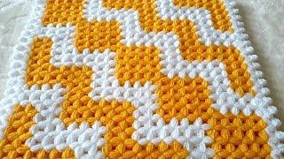  ZikZak Kare Lif Modeli Yapımı  ZigZag Square Washcloth Knitting Pattern How To