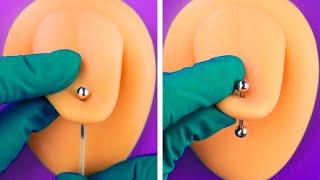 COOL PIERCING MAKING PROCESS  DIY temporary tattoos and piercings