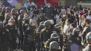 Large group gathers on UC San Diego campus after encampment dismantled arrests made