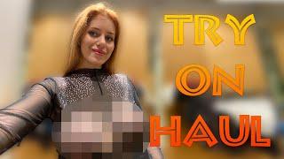 4K Transparent Clothes Haul in a Mall  See through Try on
