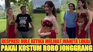 Bikin Kagum Begini Ekspresi Bule Ketika Melihat Wanita Lokal Memakai Kostum Tokoh Roro Jonggrang