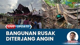 Angin Kencang dan Hujan Deras Porak-porandakan Puluhan Bangunan di Simpang Rangkaya Aceh Utara