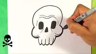 How to Draw a HALLOWEEN SKULL