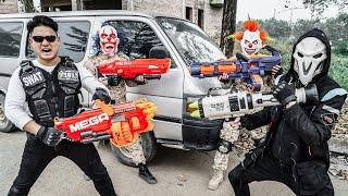 LTT Films  Team Black Man S.E.A.L X Fight Criminals Group Rocket Mask Nerf Guns Battle