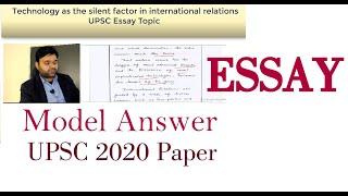 UPSC 2020  Technology as Silent Factor in International Relation  Essay  Model Answer