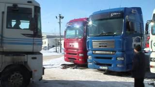 Transporting MAN TGA from Lithuania -21C cold 16.02.2011.