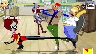 AN Mugen Request #2086 Homer Simpson & Roger Smith VS Mordecai & Dink Smallwood