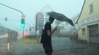 Hagel mit Orkan bei Kassel - Superzellen verursachen Zerstörungen