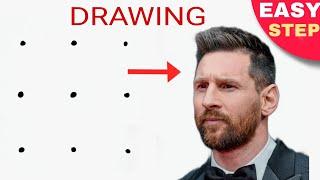 Dots turns into Lionel Messi Drawing  Lionel Messi