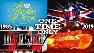 Every One Time Only WWE PPV Main Events Match Card Compilation 1985 - 2019