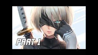 NIER AUTOMATA Walkthrough Part 1 - 2B Route A PC Lets Play Commentary