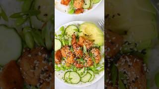 Easy Salmon Teriyaki Bowl  #Shorts