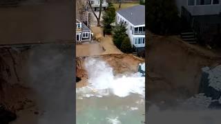 GONE Houses Washing Away As Sea Walls Fail Gale Force Winds Hit River Walk Dunes 4K Drone Footage