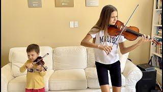 My 3-Year-old Brothers CRAZY violin performance with me