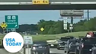 Car with wood through windows in Texas hits sign and SUV keeps going  USA TODAY