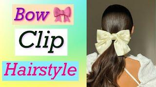 Unique easy Bow clip hairstyle  bow clip hairstyles  bow clip