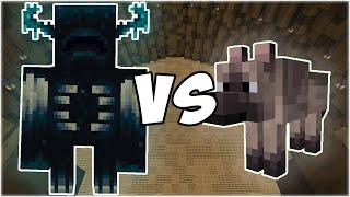 Warden vs Chestnut Wolf - Minecraft Mob Battle