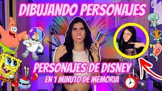 DIBUJANDO️ PERSONAJES DE  DE DISNEY EN 1 MIN DE MEMORIA