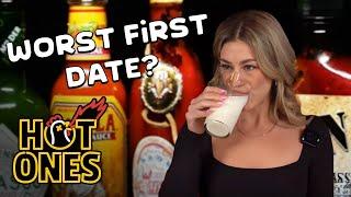 LuluLuvely vs Spicy Wings and spicy questions  Hot Ones Challenge