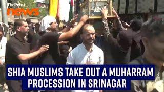 Shia Muslims take out a Muharram procession in Srinagar