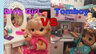 BABY ALIVE Tomboy VS Girly Girl Night Routine  FAN MAIL