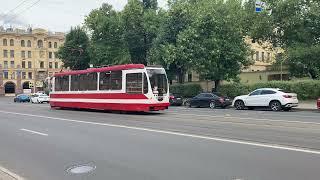 Трамвай ЛМ99АВН  Tram LM99AVN in St. Petersburg