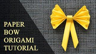 Paper BOW WITH RIBBON  Origami Decoration  Tutorial DIY by ColorMania