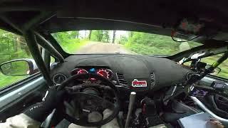 Ford Fiesta ST rally car onboard - 2022 Southern Ohio Forest Rally - SS8 - Top Gun North Short