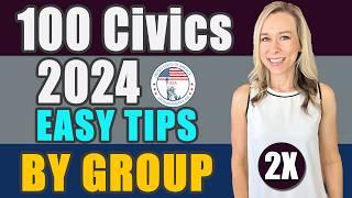 2024 Official USCIS 100 Civics Questions 2008 version BY GROUP REPEAT 2X  U.S. Citizenship