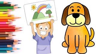 How to Draw a Dog   нарисуи шайнек  сурет  ит салу  күшік суреті