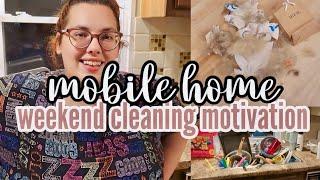 GETTIN’ MY REAR IN GEAR THIS WEEKEND  double wide mobile home clean with me  messy home edition
