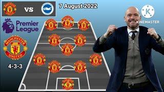 Manchester United Line up vs Brighton  Matchday 1 Premier League Seasons 20222023