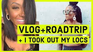 VLOG Taking out my Locs Roadtrip to Georgia Straightening My Natural Hair