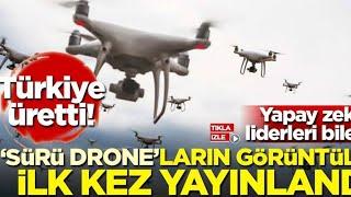 Idlib de Sürü Halinde Uçan Dronlarımızı Kullanıyoruz Işte Sürü Drone Görüntüleri